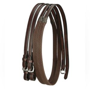 🐎Nunn Finer Rubber Grippy Reins - Havana Brown🐎
